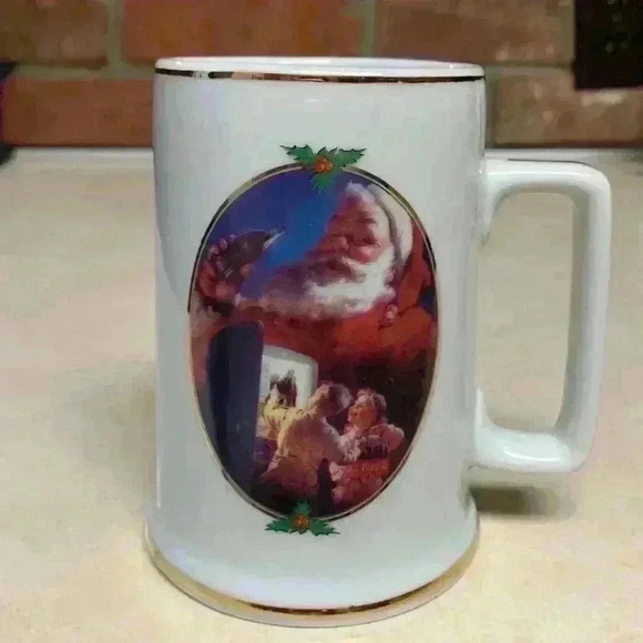 Vintage 1996 Set of 4 Coca Cola "For Santa" Christmas Mugs/Tankards/Coffee/Tea - Picture 2 of 8